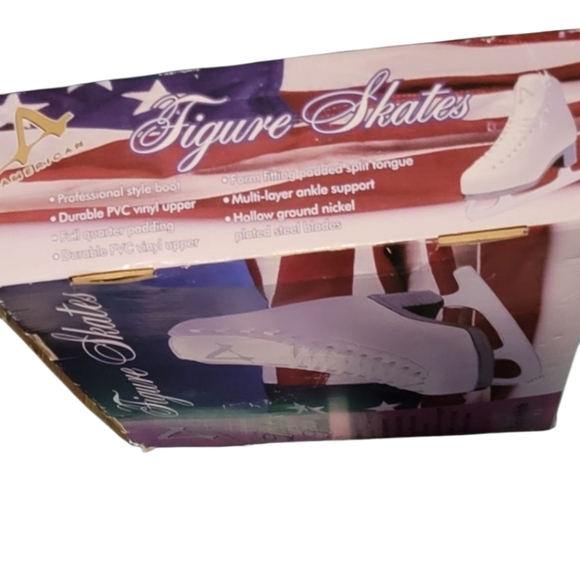 Kids/Girls AMERICAN ATHLETIC SHOE Leather Lined Figure Skates White Size 2 - Picture 9 of 12